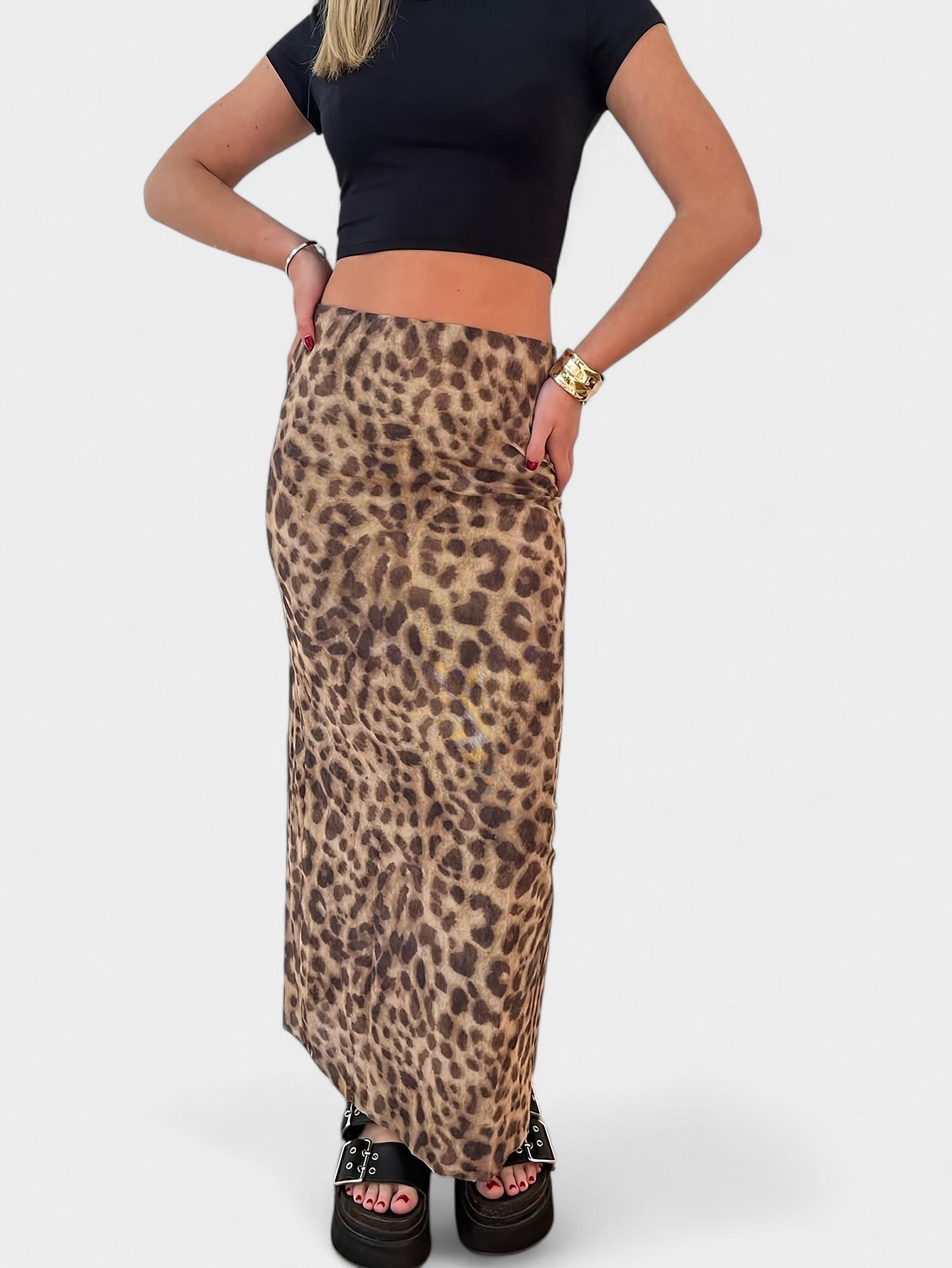 Kira | Leopard Print Maxi Skirt