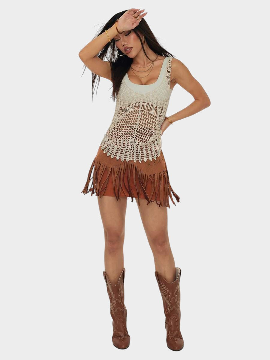 Sienna | Fringe Mini Skirt