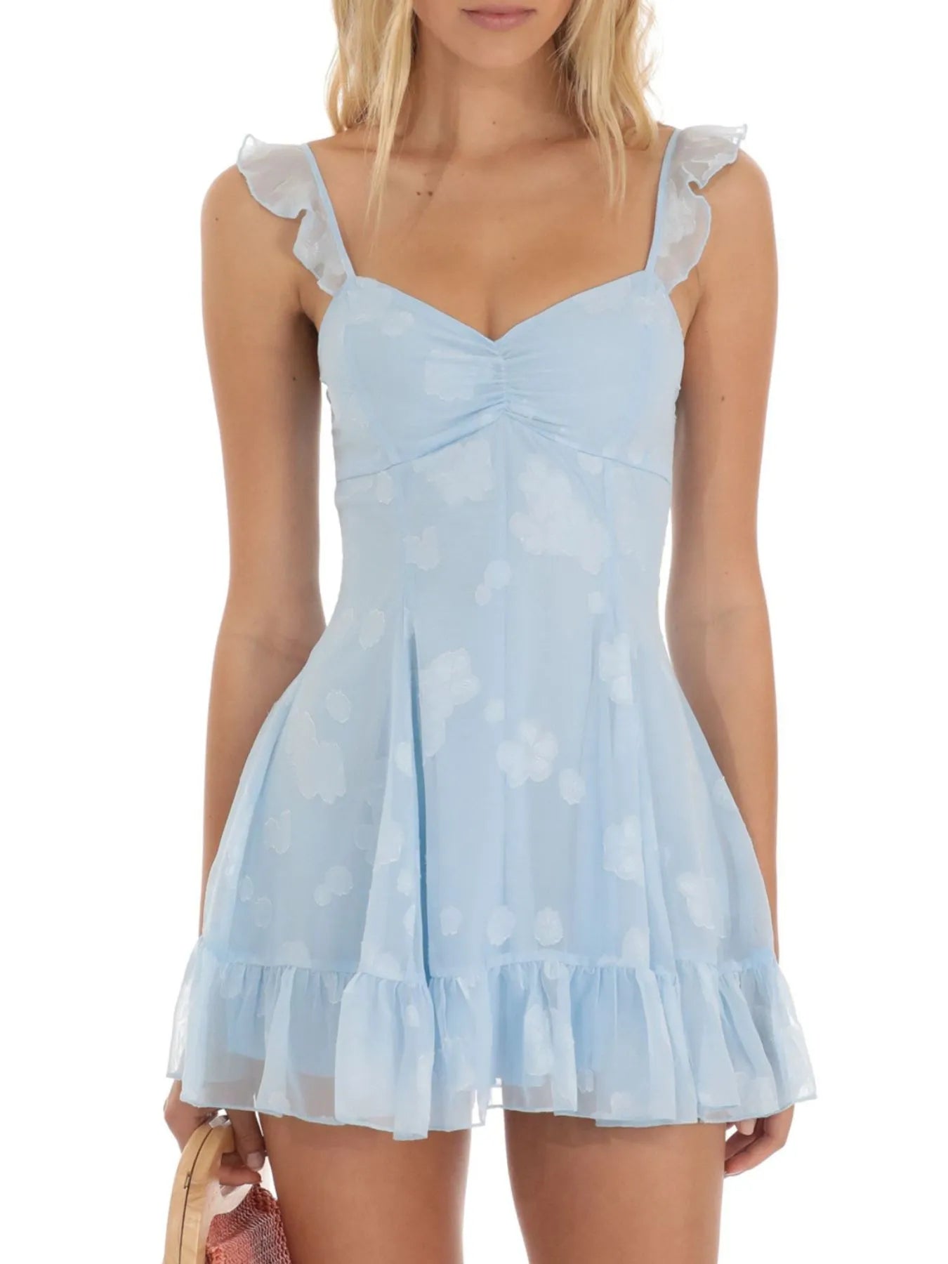 Amara | Floral Sweetheart Ruffled Cami Mini Dress
