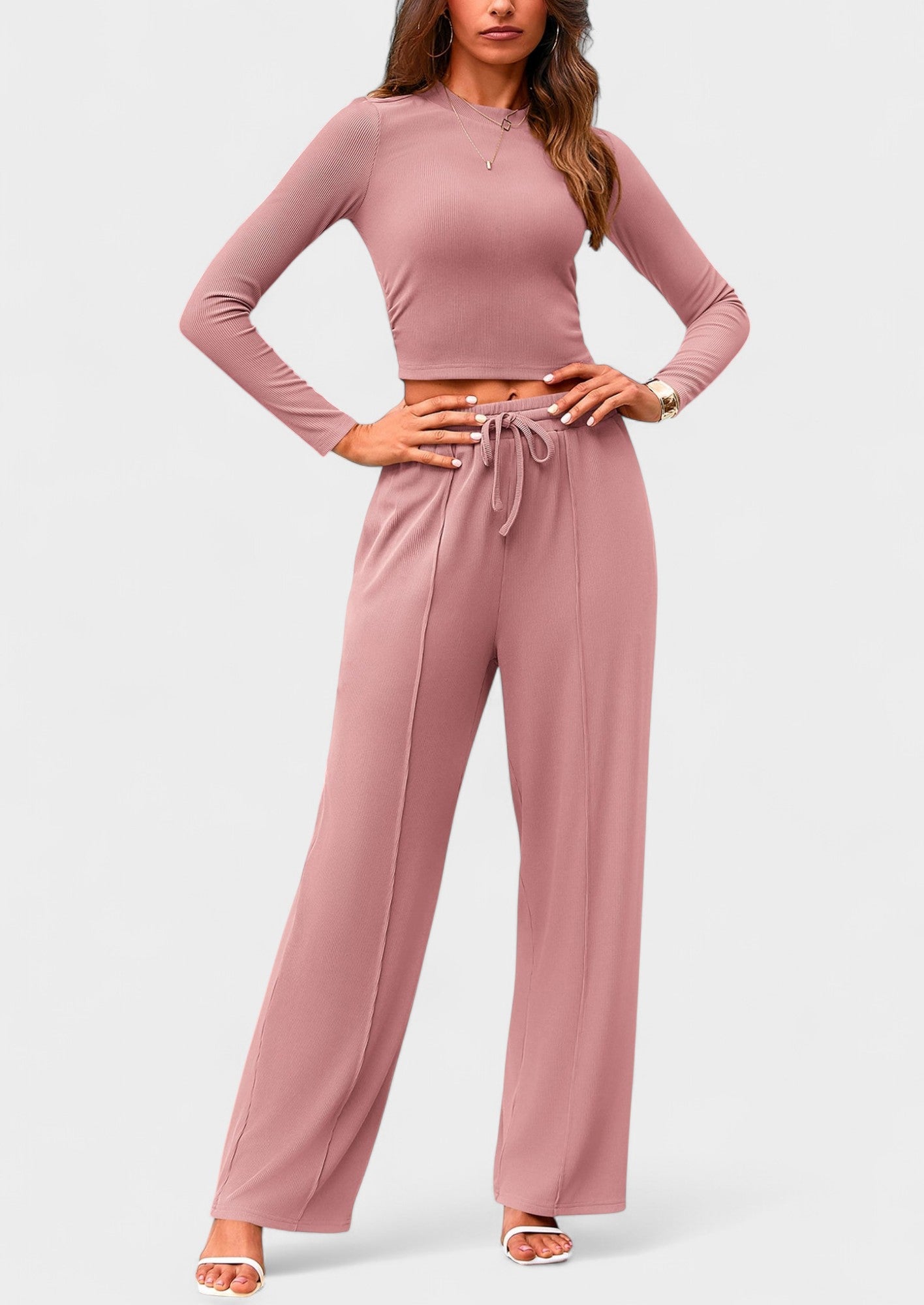 Maya | High-Waisted Drawstring Lounge Set