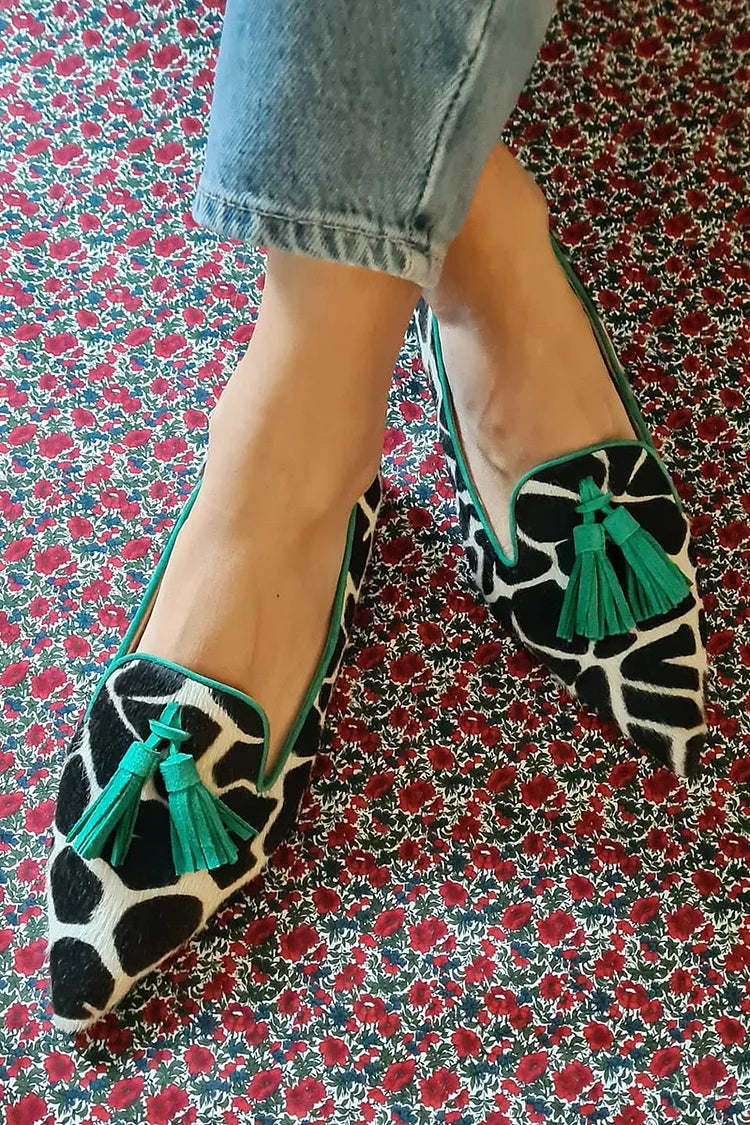 Camilla | Tassel Animal-Print Loafers
