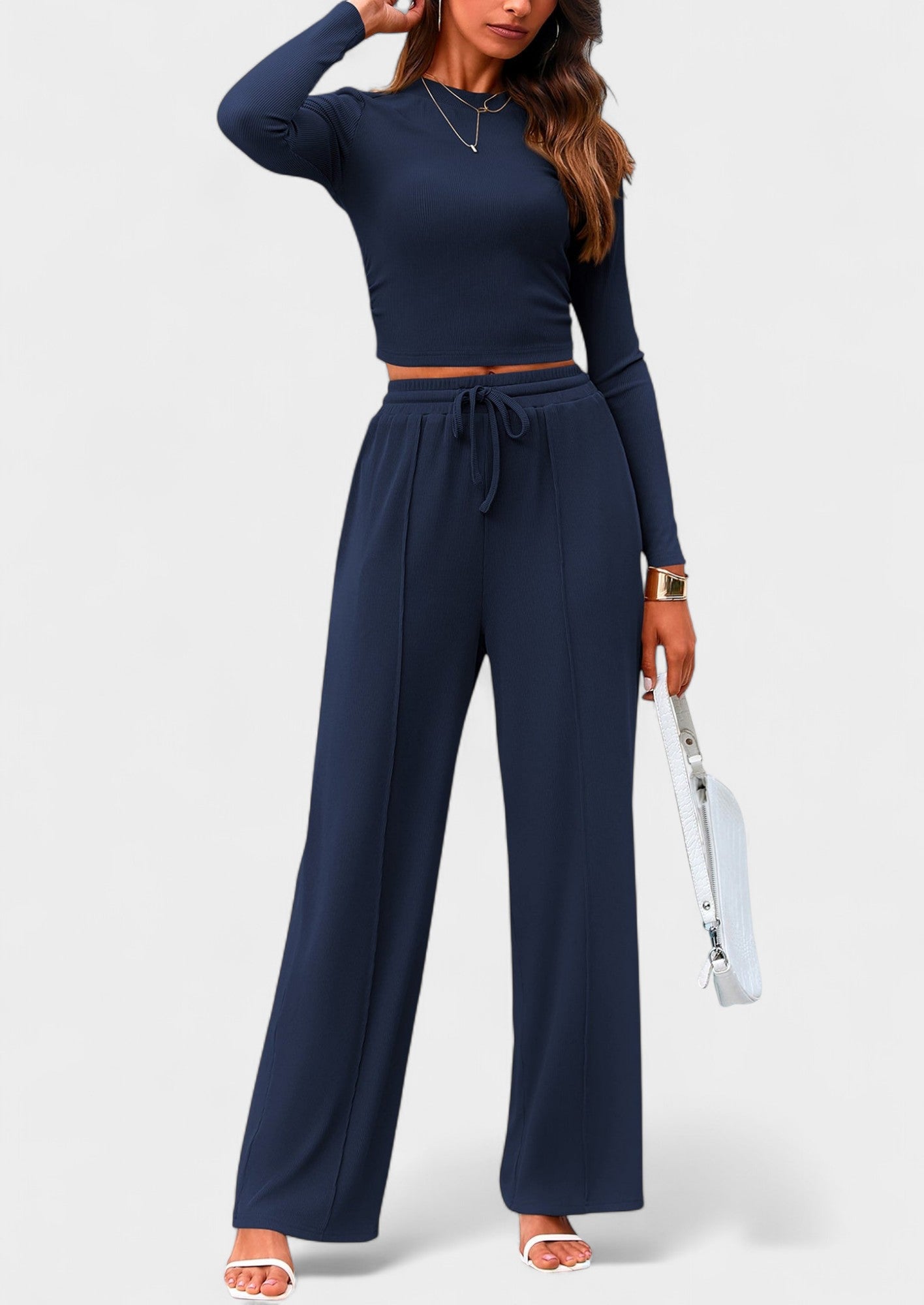 Maya | High-Waisted Drawstring Lounge Set