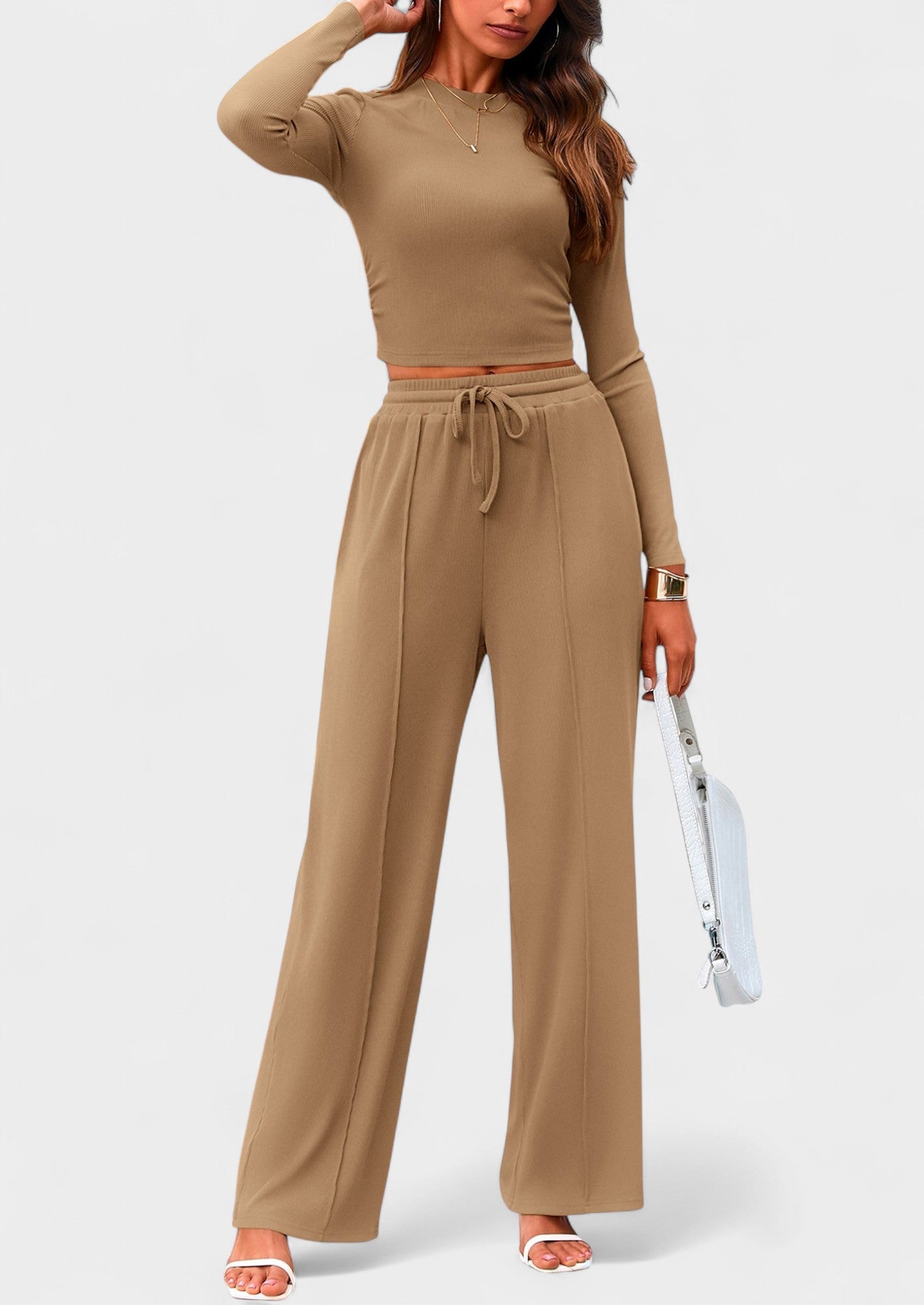 Maya | High-Waisted Drawstring Lounge Set