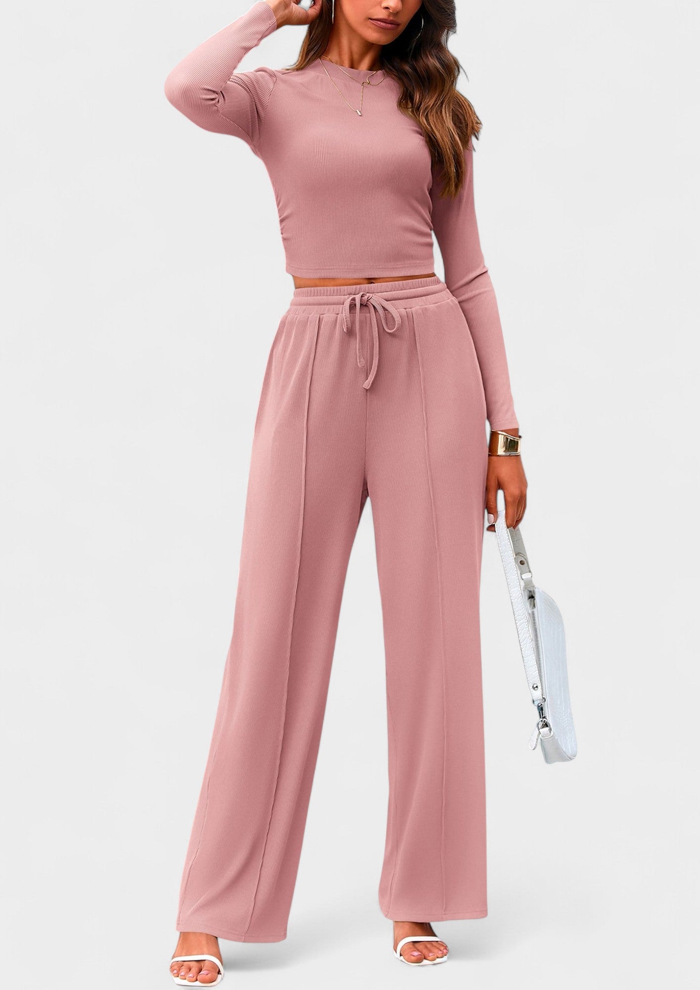 Maya | High-Waisted Drawstring Lounge Set