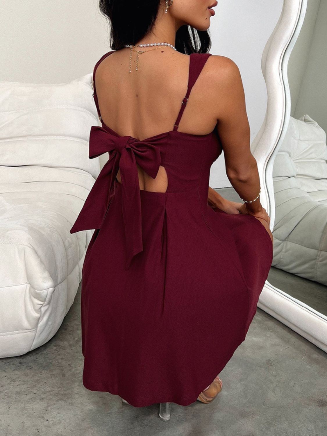 Seraphine | Bow Back Square Neck Mini Dress