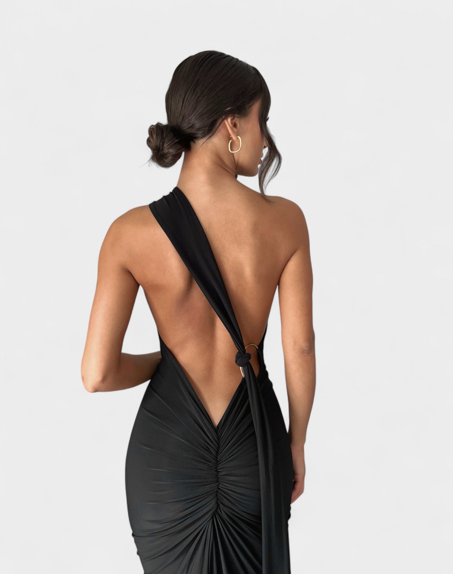 Sia | One-Shoulder Ruched Maxi Dress