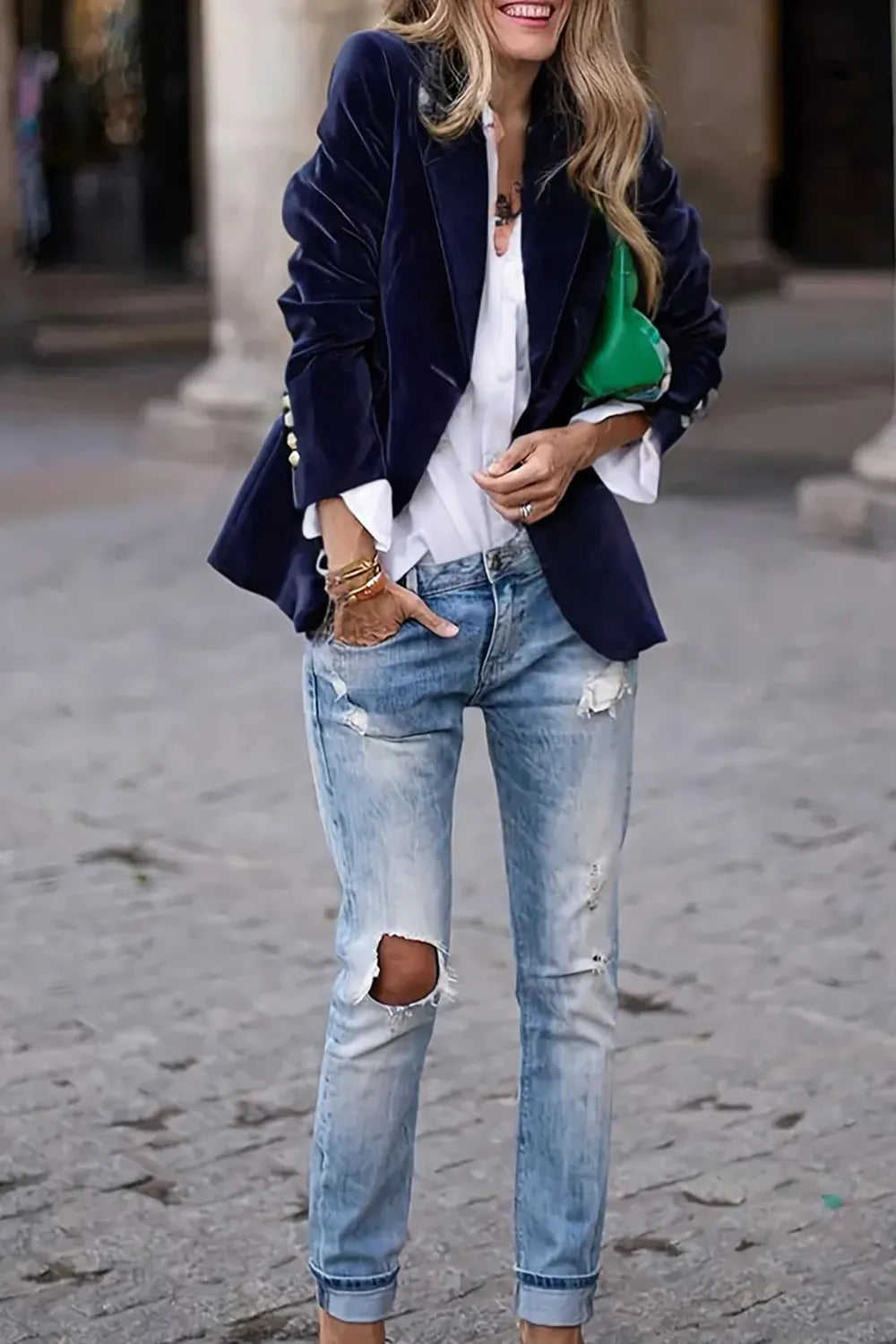 Vivienne | One-Button Lapel Collar Blazer