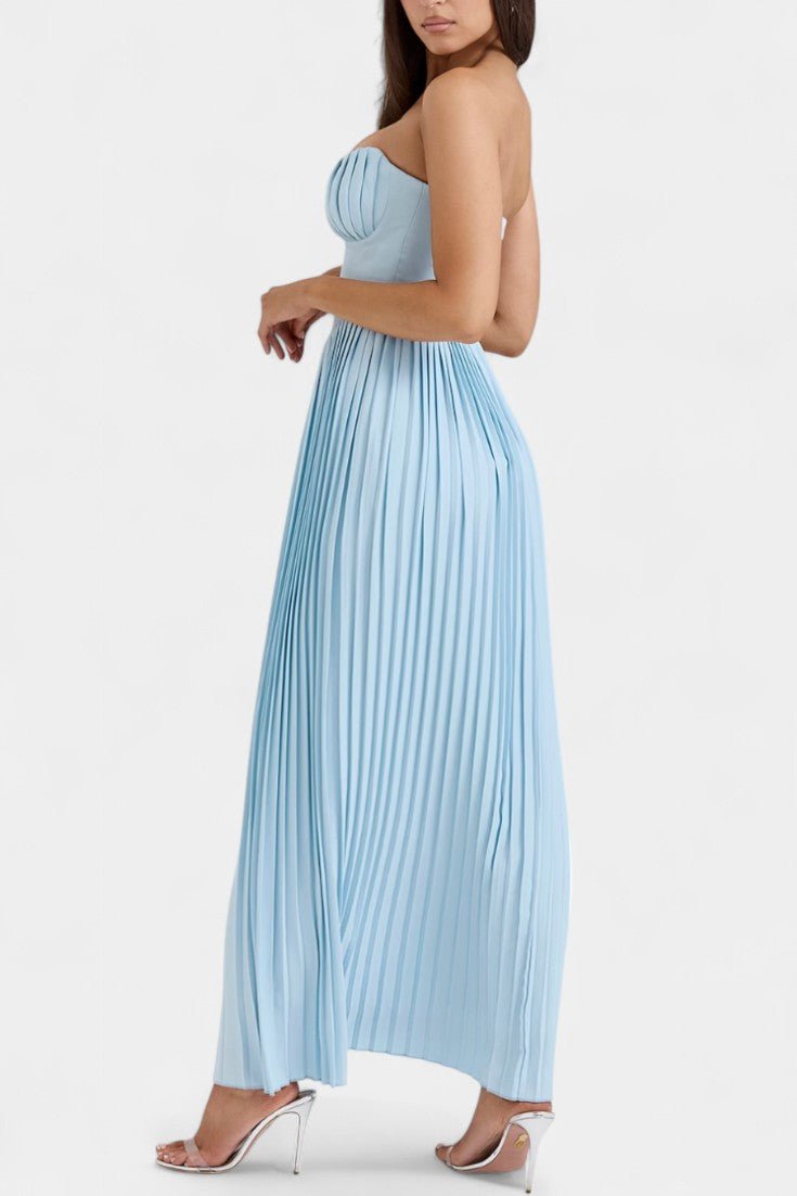 Alyce | Strapless Pleated Dress - Lora Toronto
