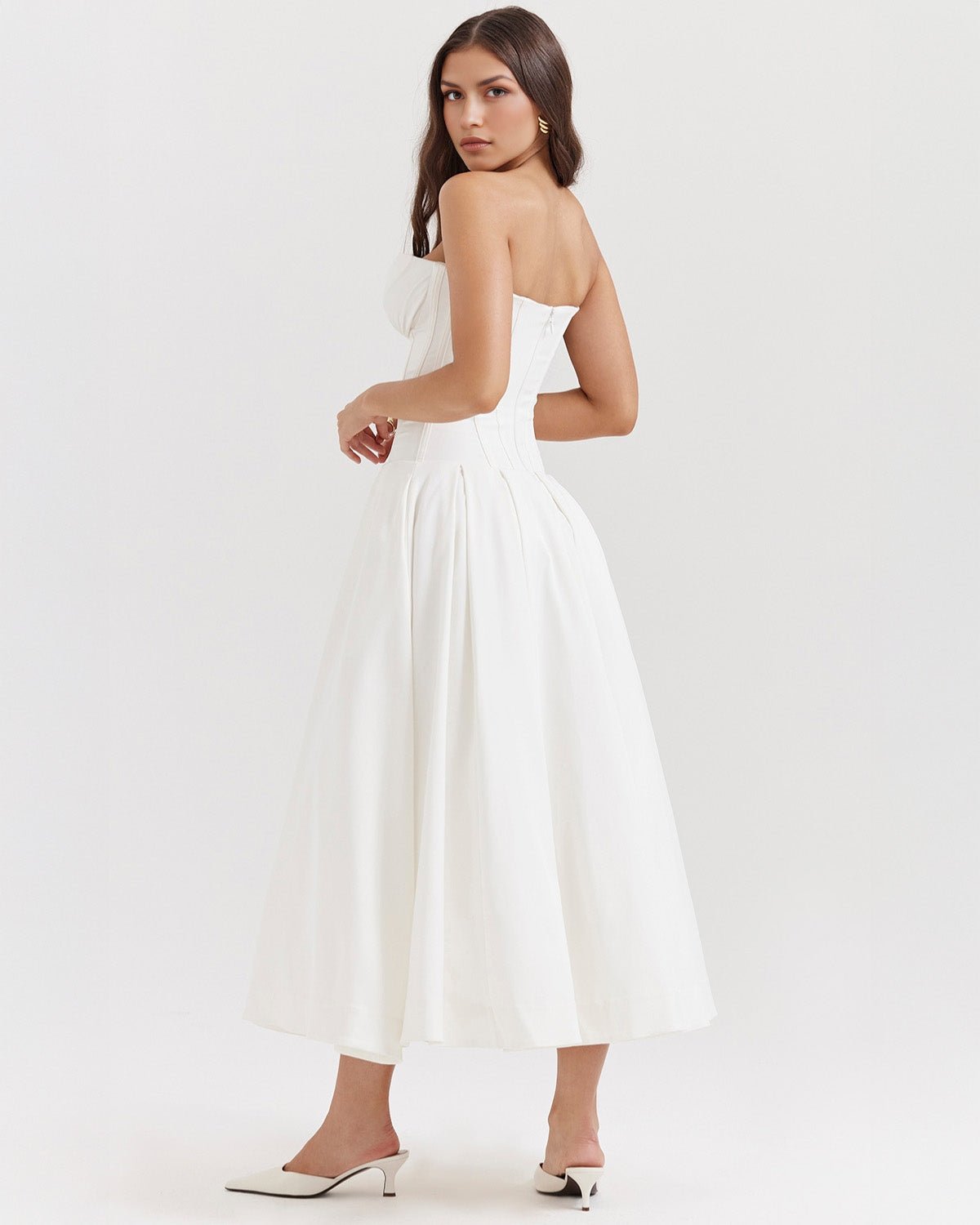 Amalfi | Strapless Midi Dress - Lora Toronto