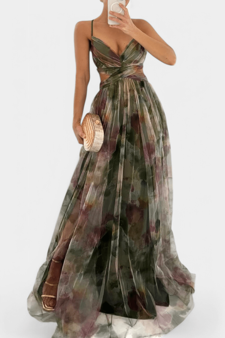 Athena | Watercolour Maxi Dress - Lora Toronto