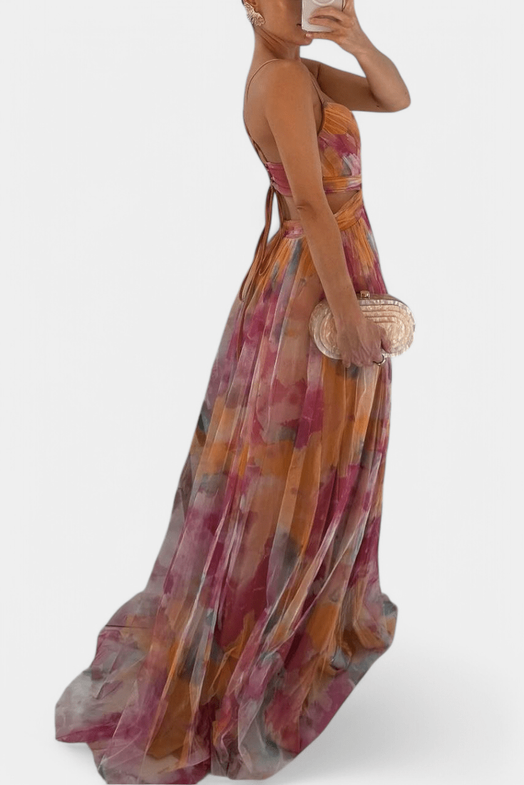 Athena | Watercolour Maxi Dress - Lora Toronto