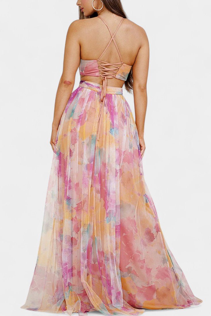 Athena | Watercolour Maxi Dress - Lora Toronto