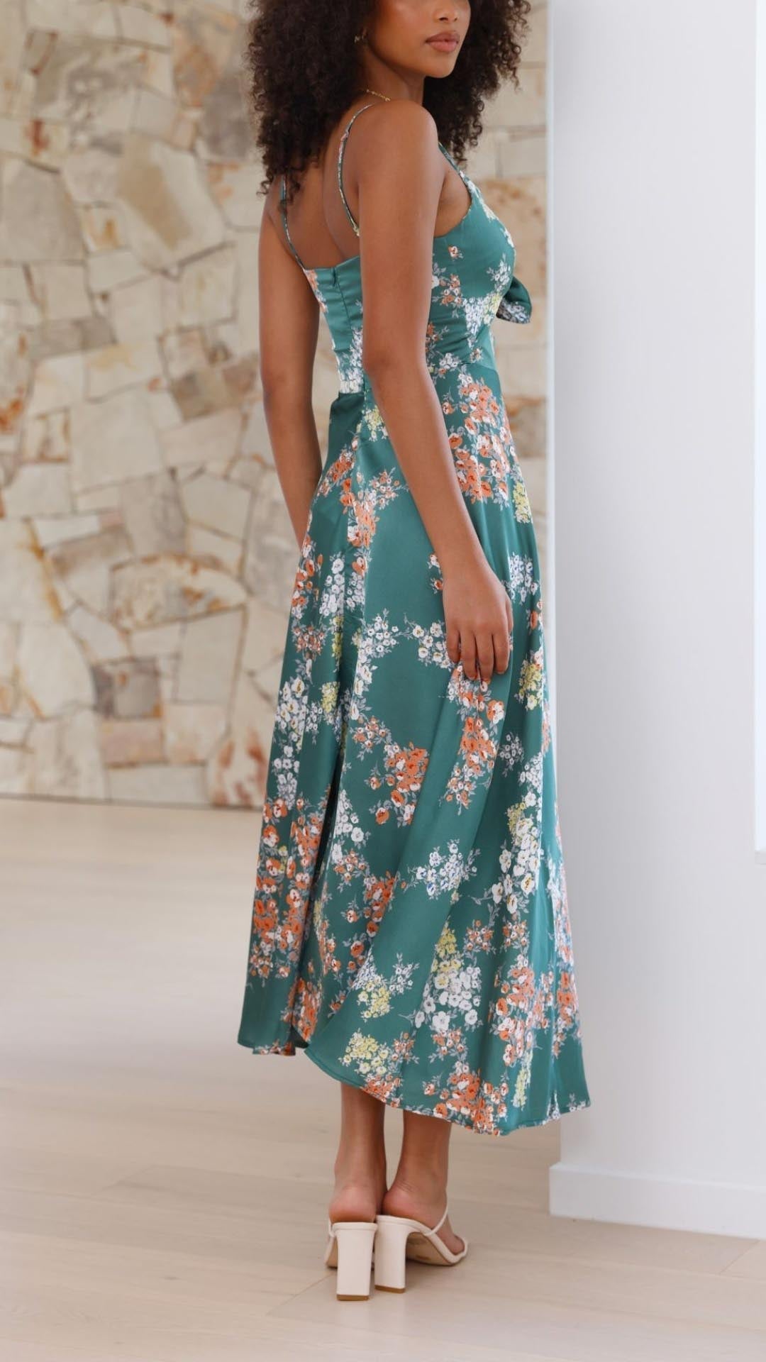 Aurora | Floral Midi Dress - Lora Toronto