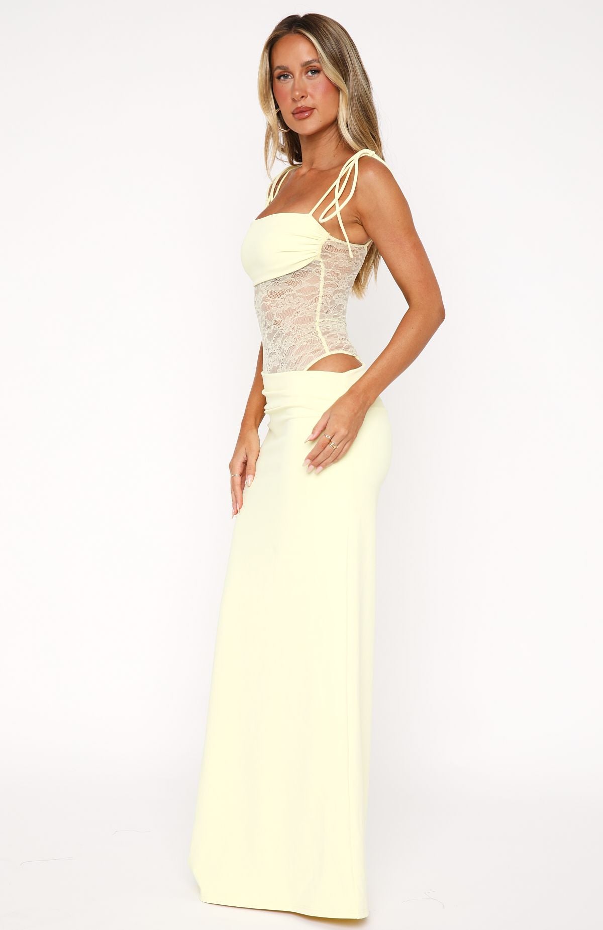 Delilah | Lace Cut - Out Maxi Dress - Lora Toronto