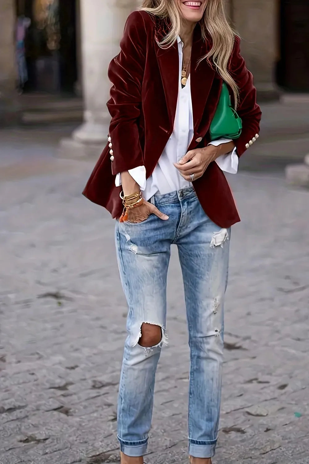Vivienne | One-Button Lapel Collar Blazer