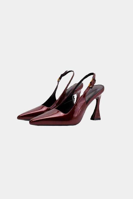 Faux Leather Pointed Heels - Lora Toronto