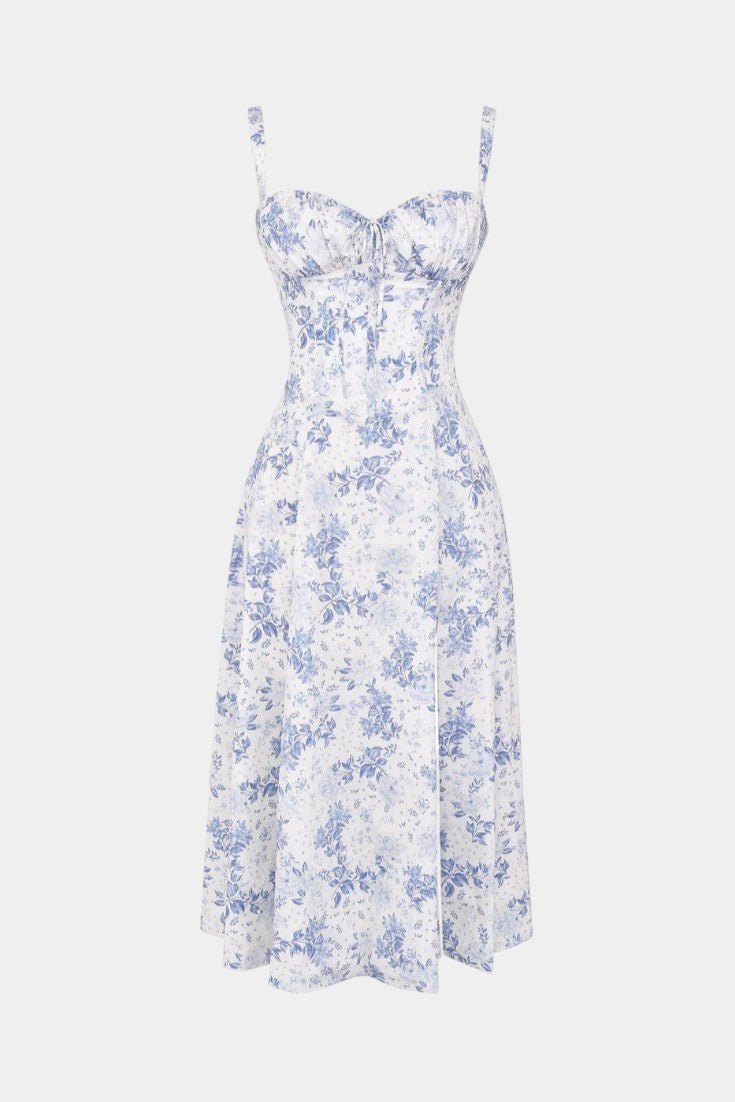 Flora | Corset A - Line Midi Dress - Lora Toronto