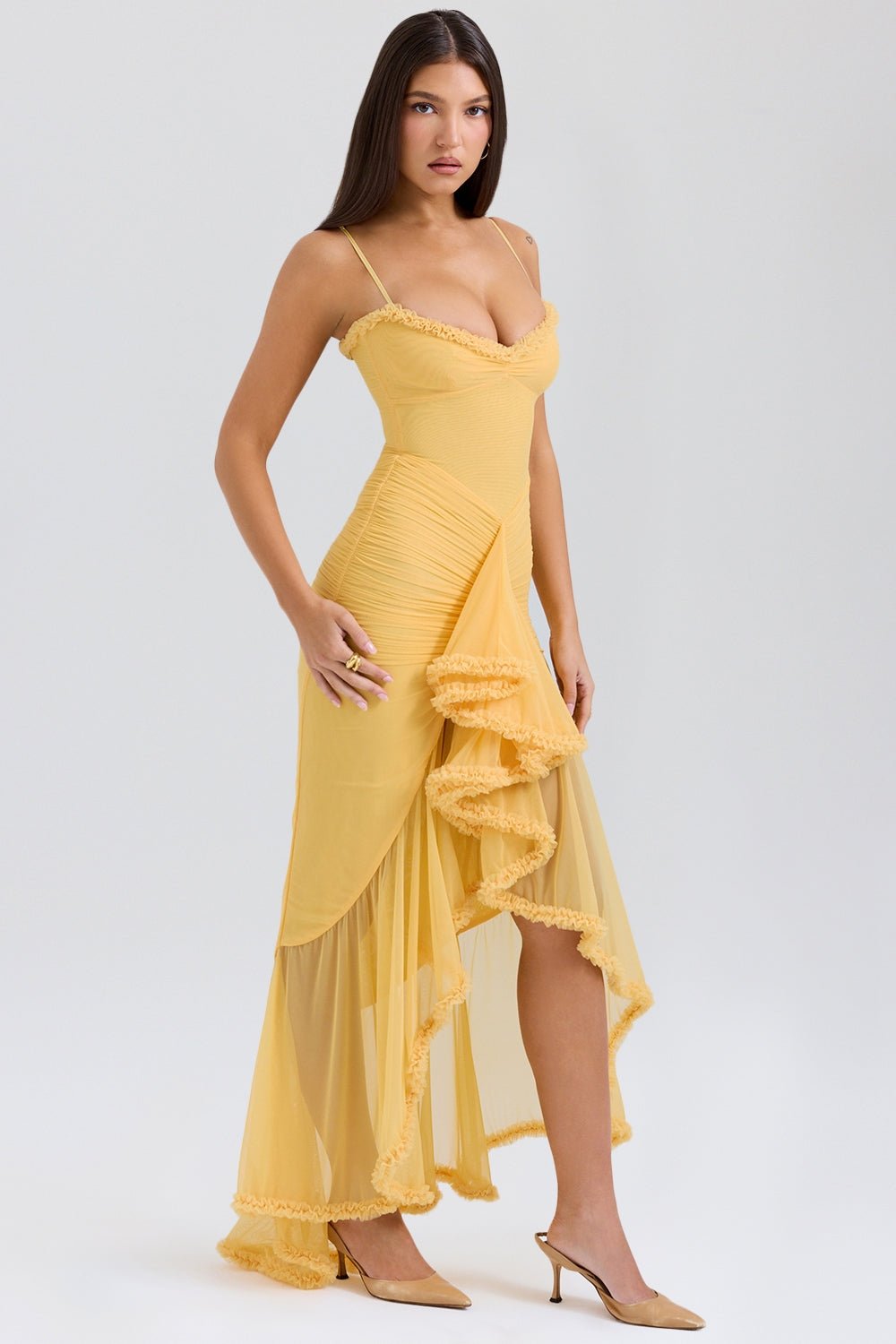Gabbi | Ruffled Maxi Dress - Lora Toronto