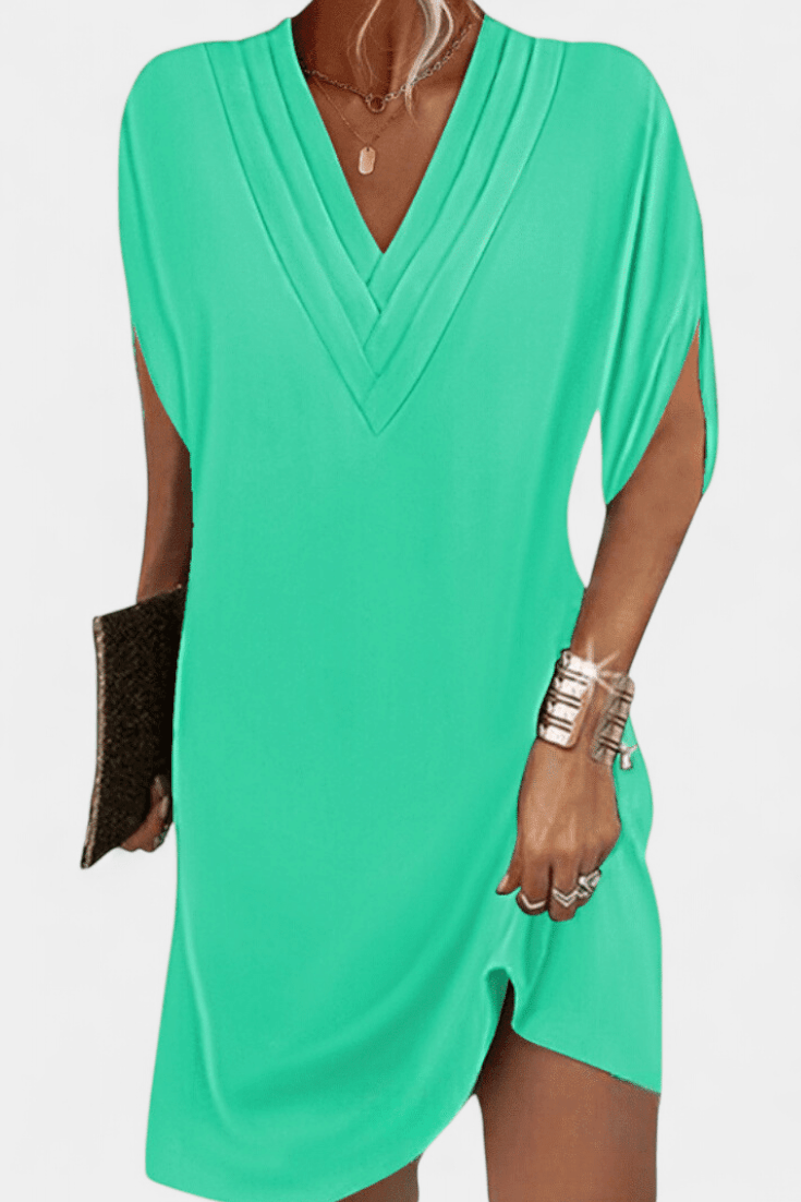 Lesley Elegant V - Neck Shift Dress - Lora Toronto