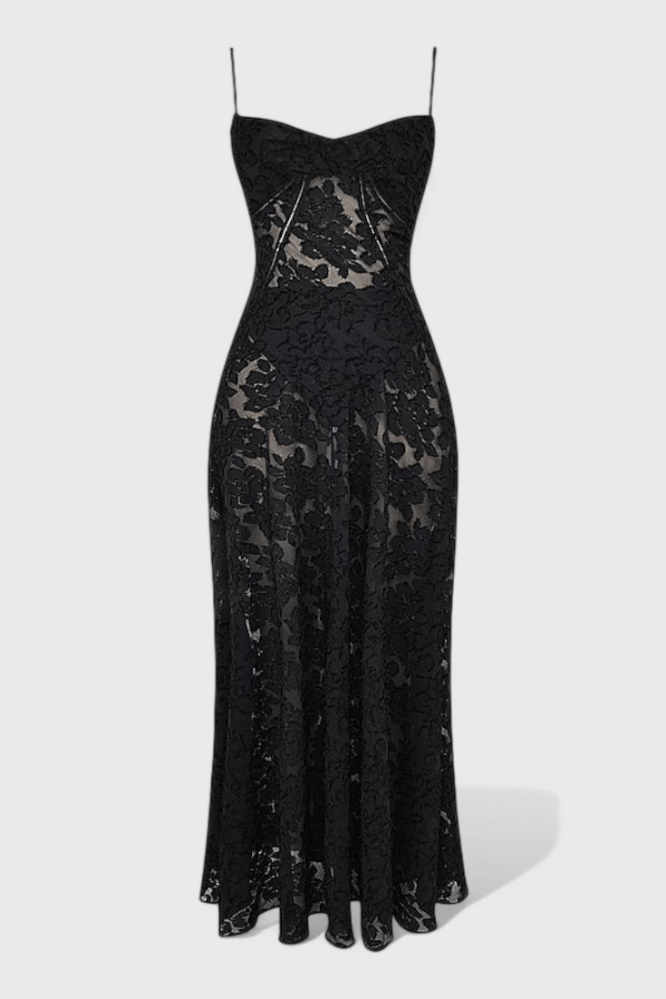 Mabel | Vintage Lace Lamé Dress - Lora Toronto
