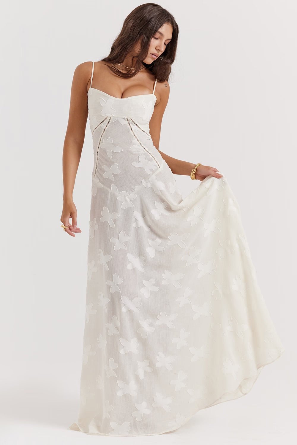 Mabel | Vintage Lace Lamé Dress - Lora Toronto