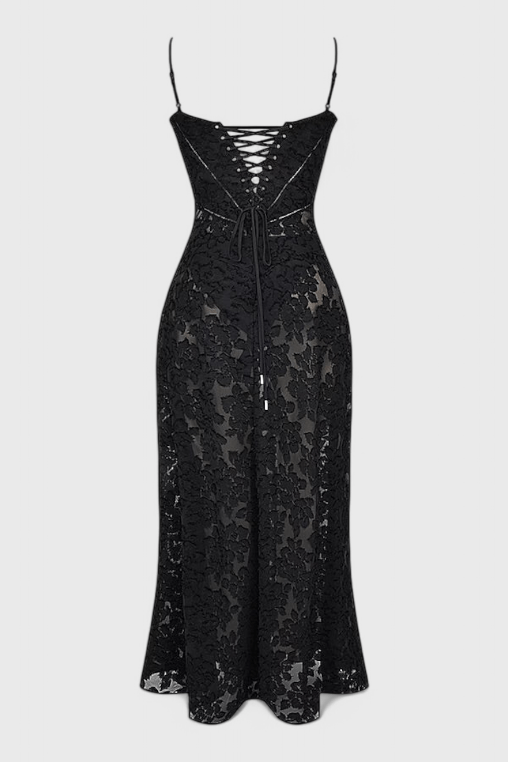 Mabel | Vintage Lace Lamé Dress - Lora Toronto