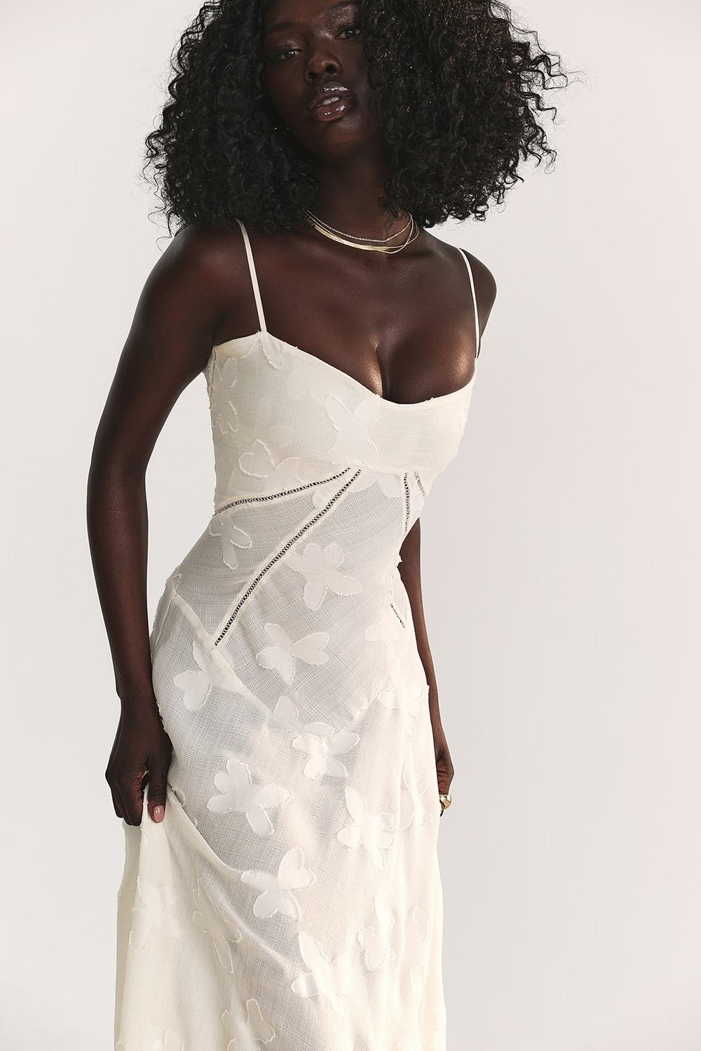 Mabel | Vintage Lace Lamé Dress - Lora Toronto