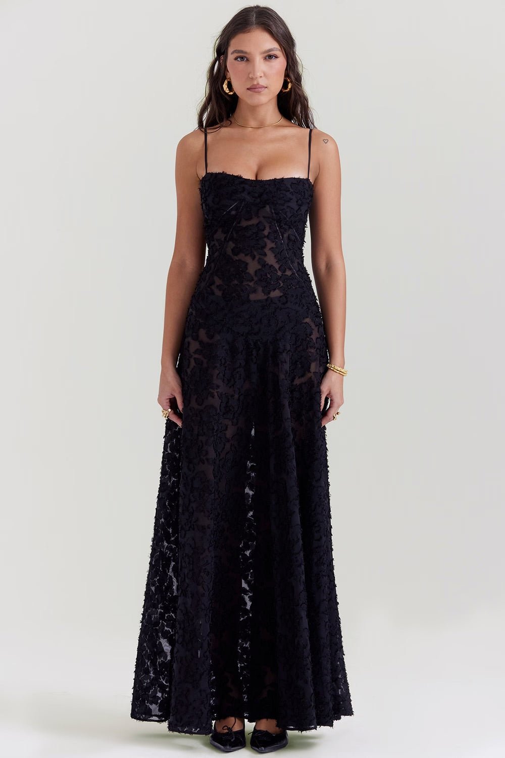 Mabel | Vintage Lace Lamé Dress - Lora Toronto