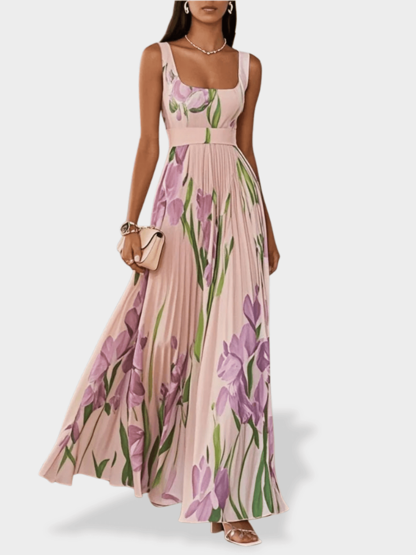 Mary | Pleated Maxi Dress - Lora Toronto