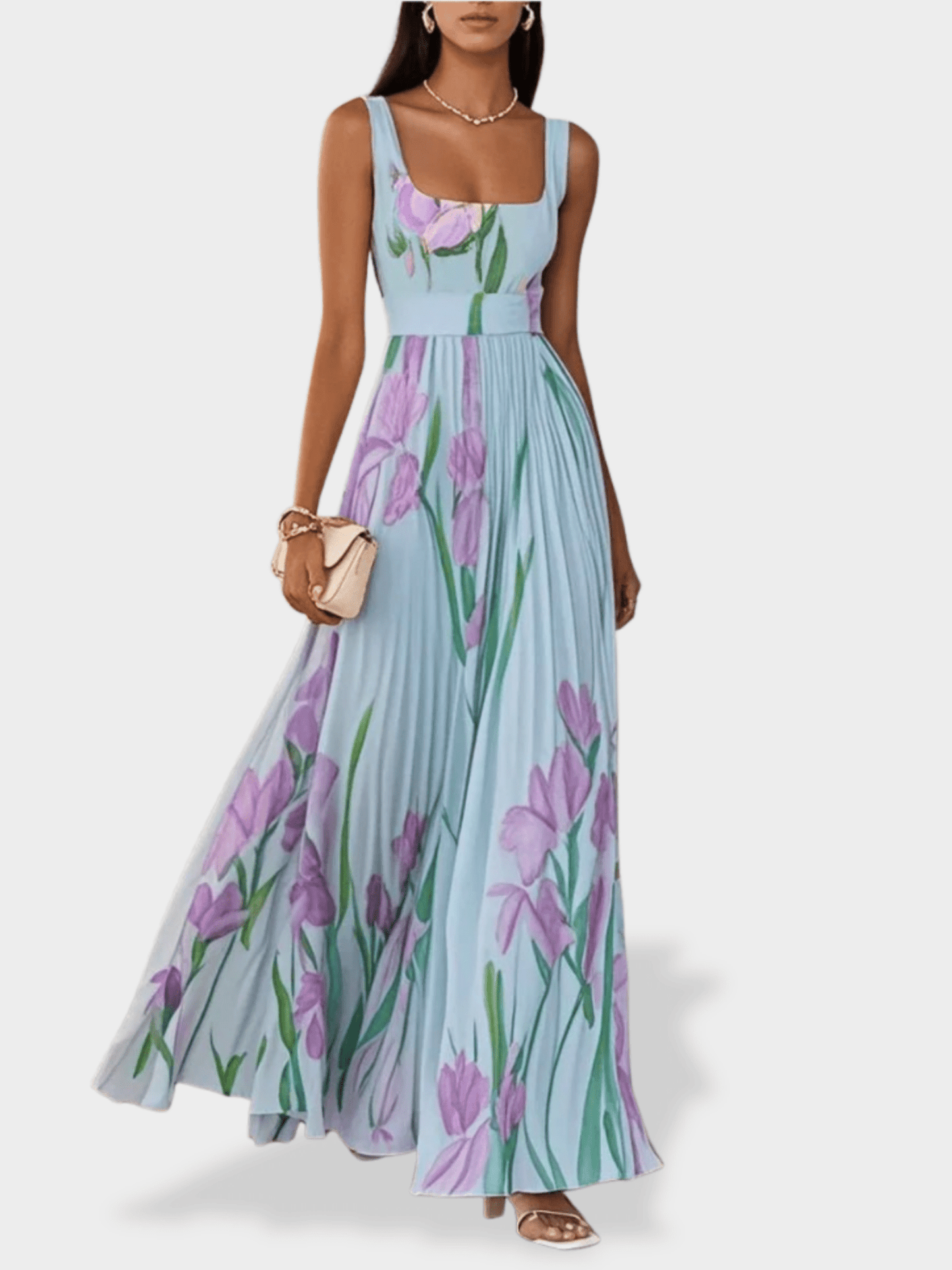Mary | Pleated Maxi Dress - Lora Toronto
