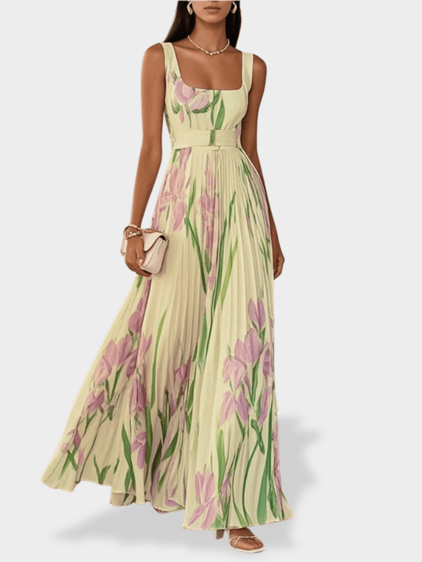 Mary | Pleated Maxi Dress - Lora Toronto