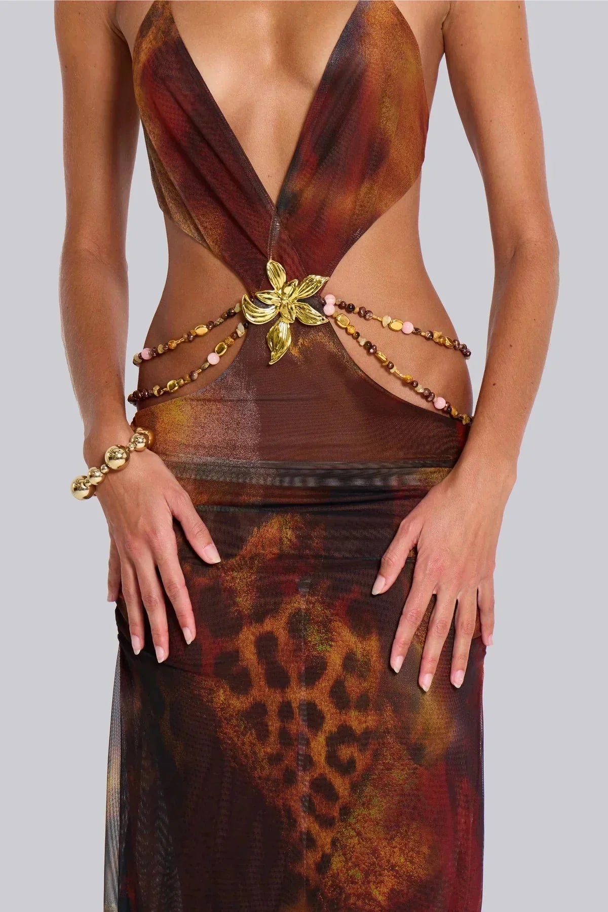 Robin | Cut Out Print Dress - Lora Toronto