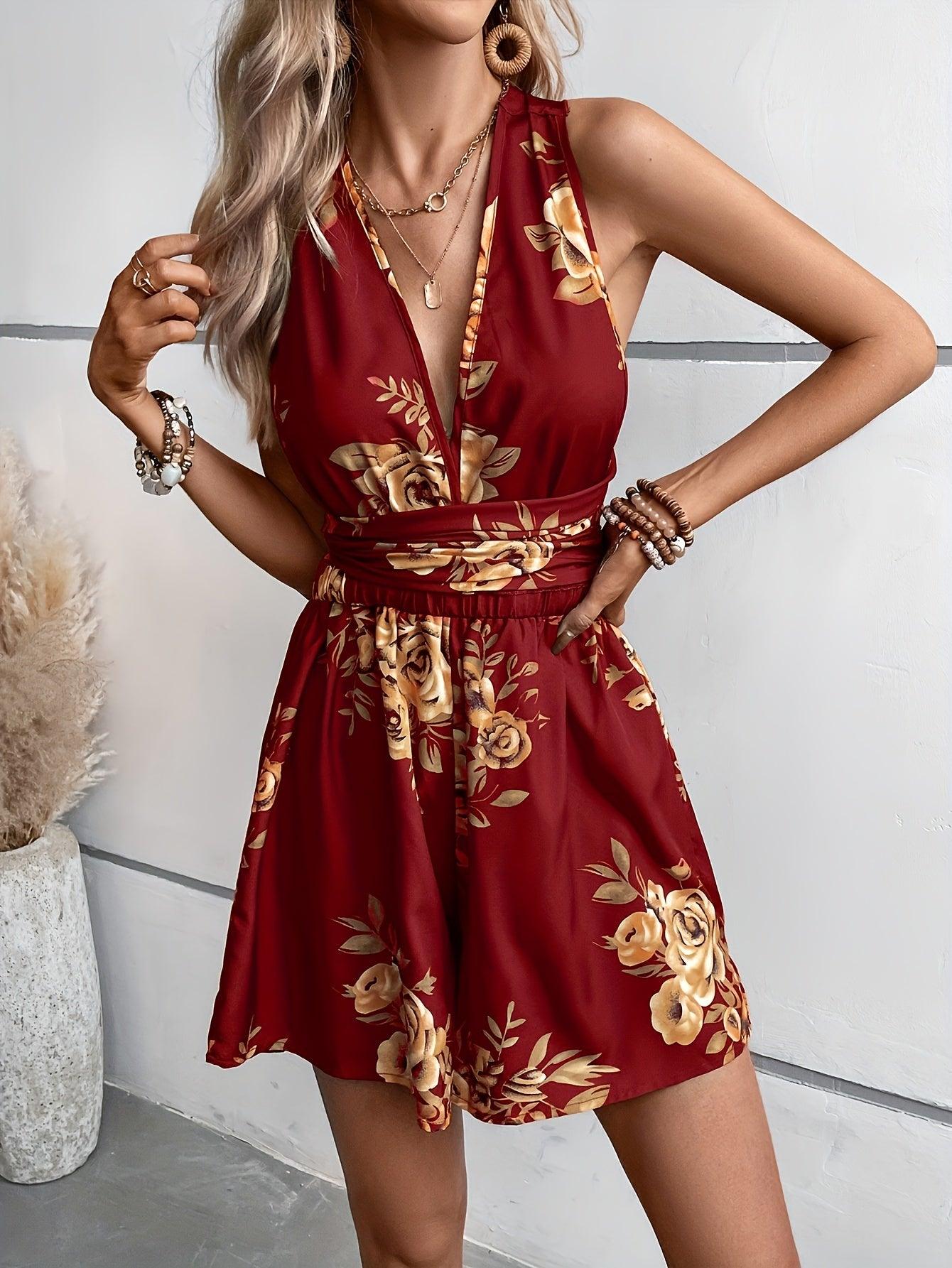 The Sunshine Floral Romper Jumpsuit - Lora Toronto