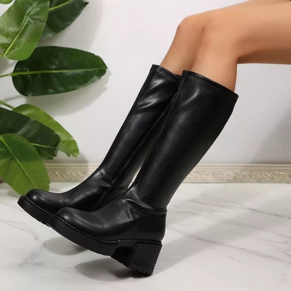 Noelle | Round Toe Block Heel Boots