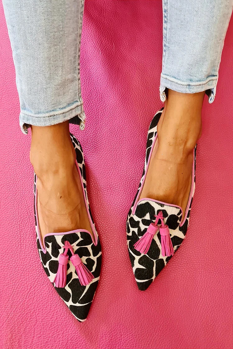 Camilla | Tassel Animal-Print Loafers