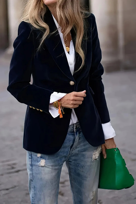 Vivienne | One-Button Lapel Collar Blazer