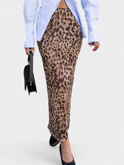 Kira | Leopard Print Maxi Skirt
