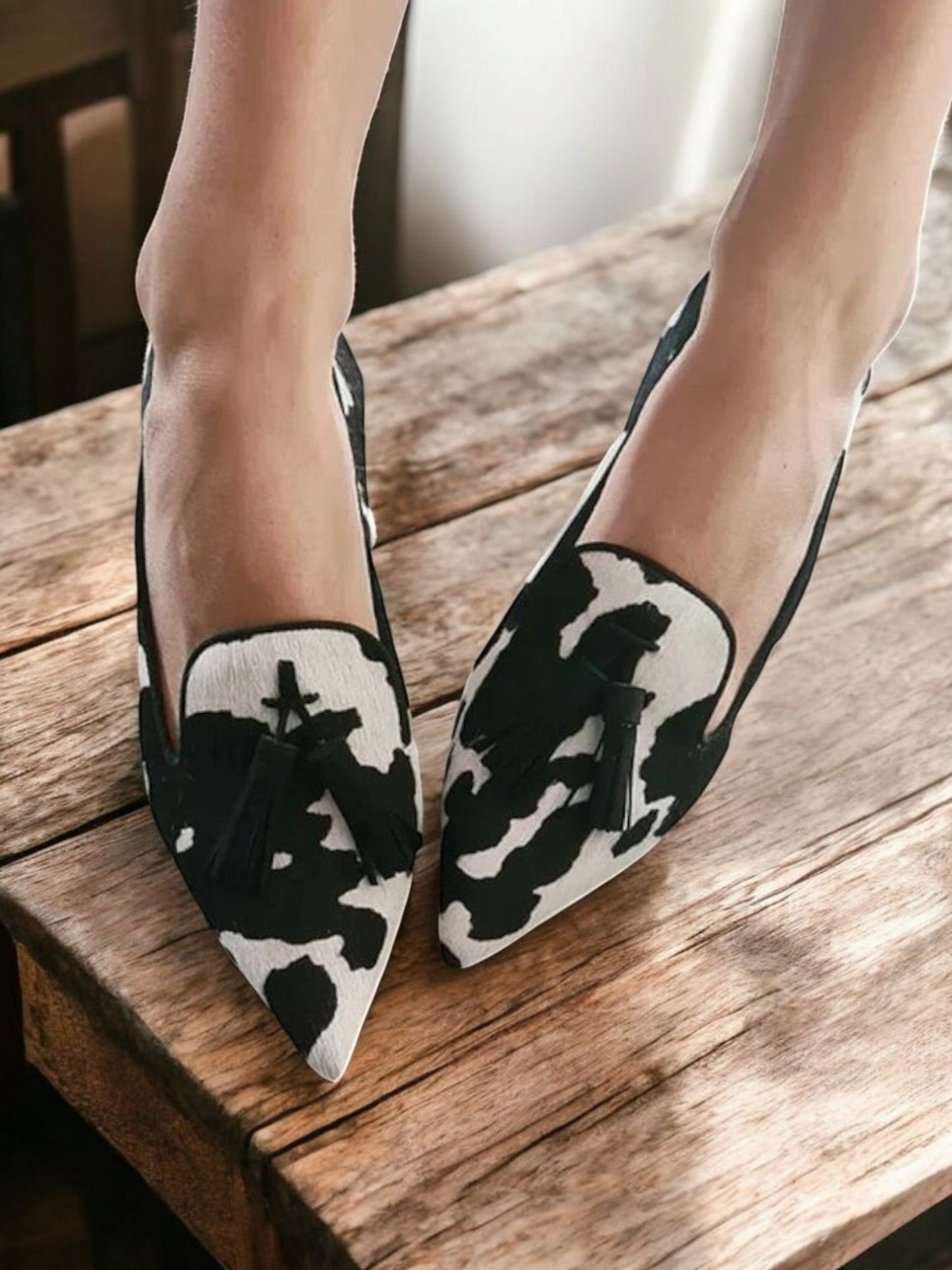 Camilla | Tassel Animal-Print Loafers
