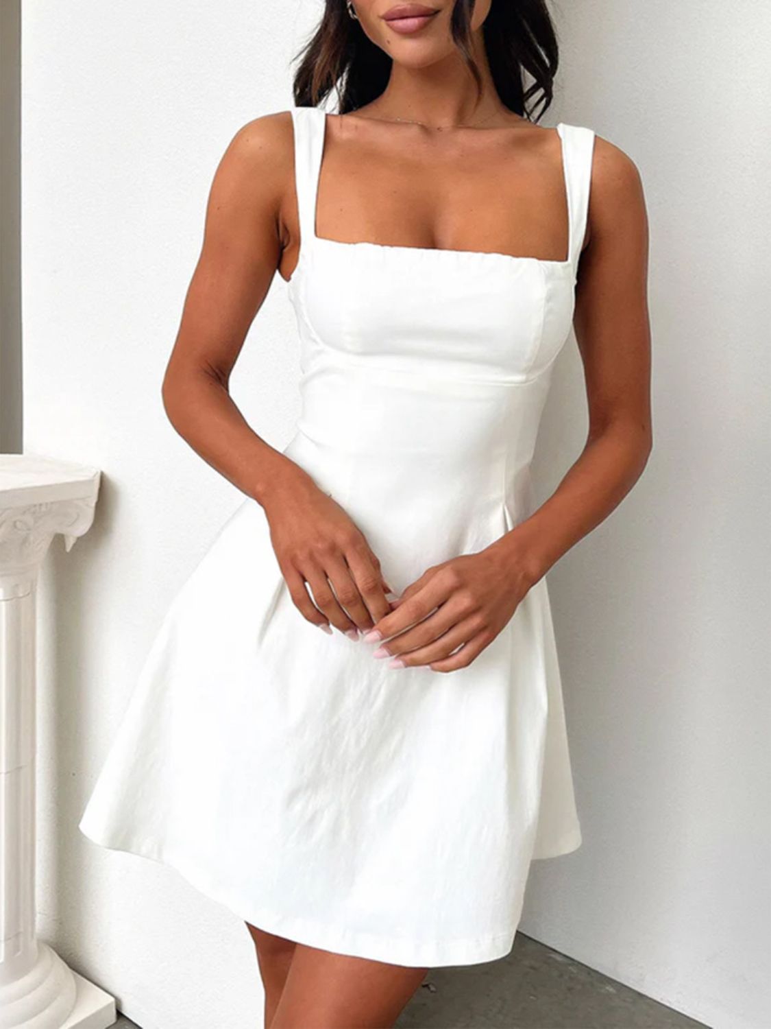 Seraphine | Bow Back Square Neck Mini Dress