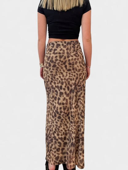 Kira | Leopard Print Maxi Skirt