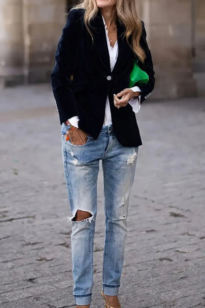 Vivienne | One-Button Lapel Collar Blazer
