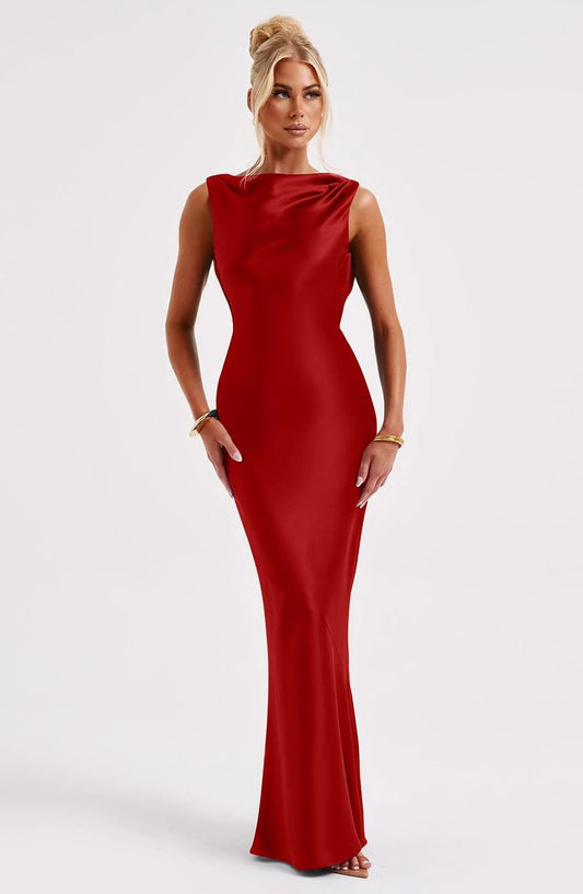 Lira | Satin Maxi Dress