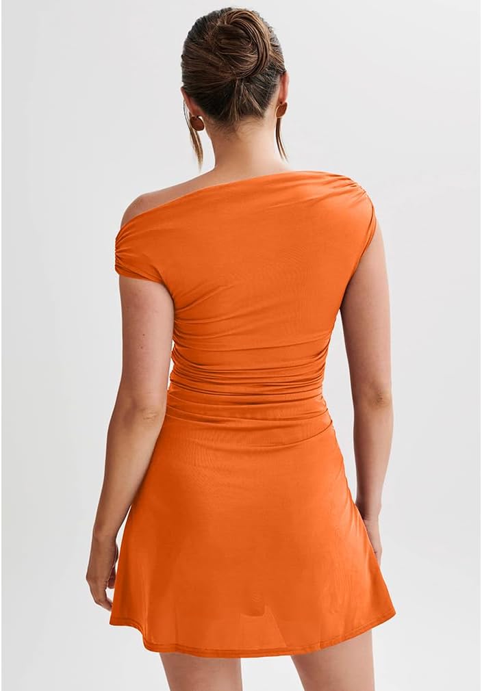 Aria | One-Shoulder Ruched Mini Dress
