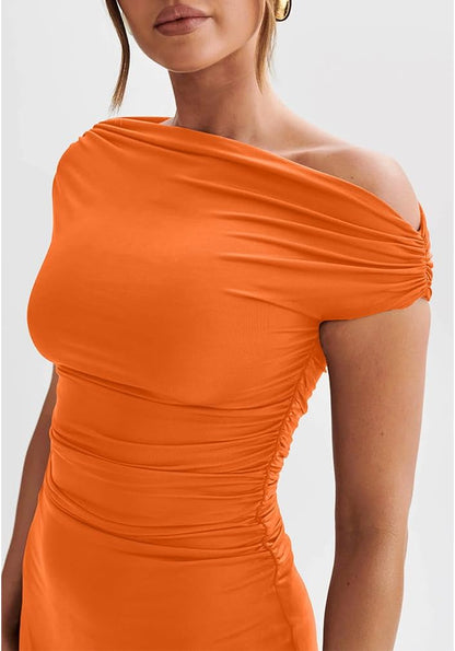 Aria | One-Shoulder Ruched Mini Dress