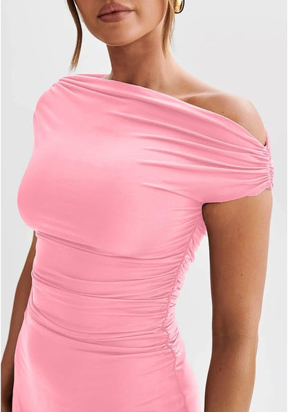 Aria | One-Shoulder Ruched Mini Dress