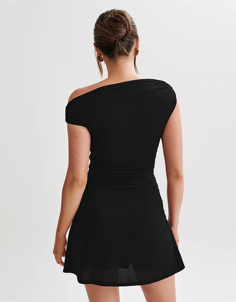 Aria | One-Shoulder Ruched Mini Dress