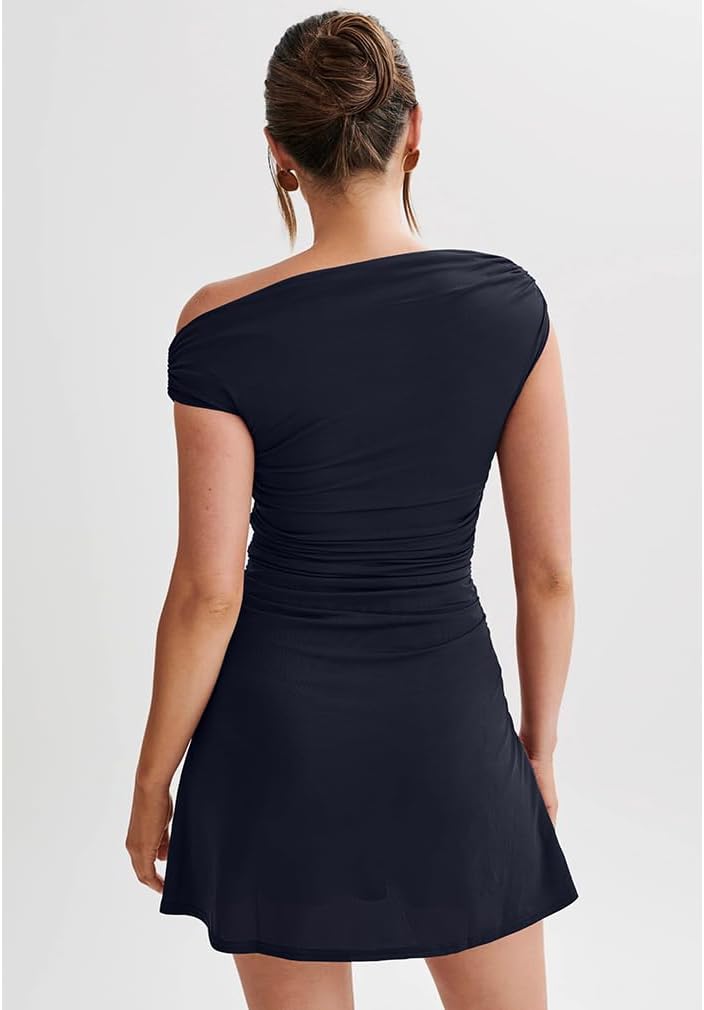 Aria | One-Shoulder Ruched Mini Dress