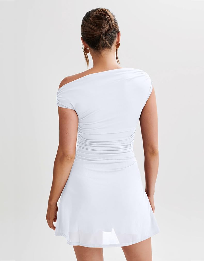 Aria | One-Shoulder Ruched Mini Dress