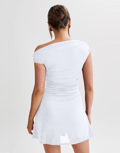 Aria | One-Shoulder Ruched Mini Dress