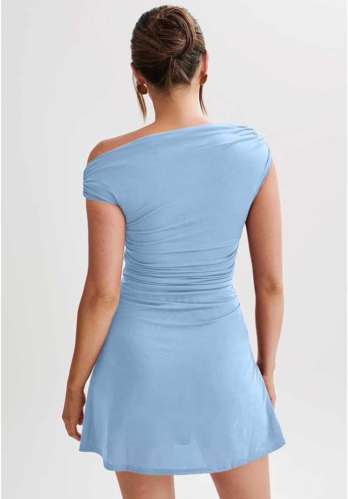 Aria | One-Shoulder Ruched Mini Dress